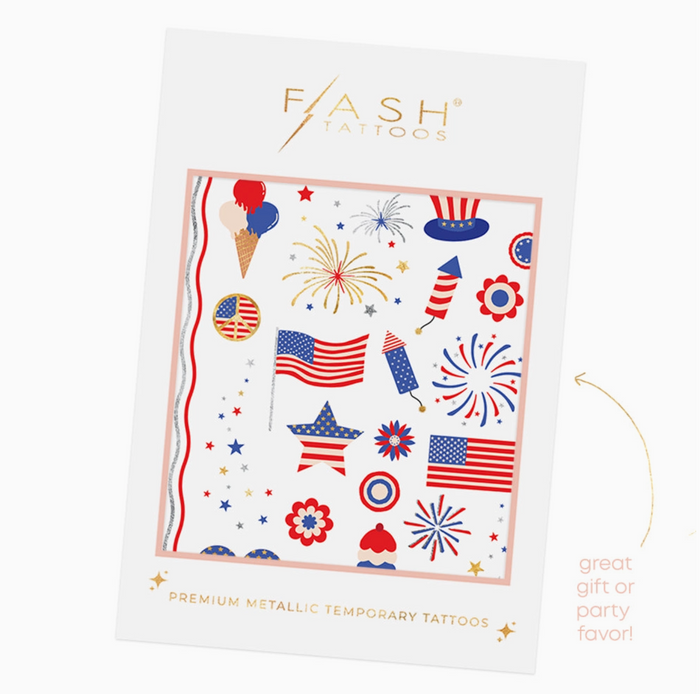 American Inspired Metallic Temporary Tattoo