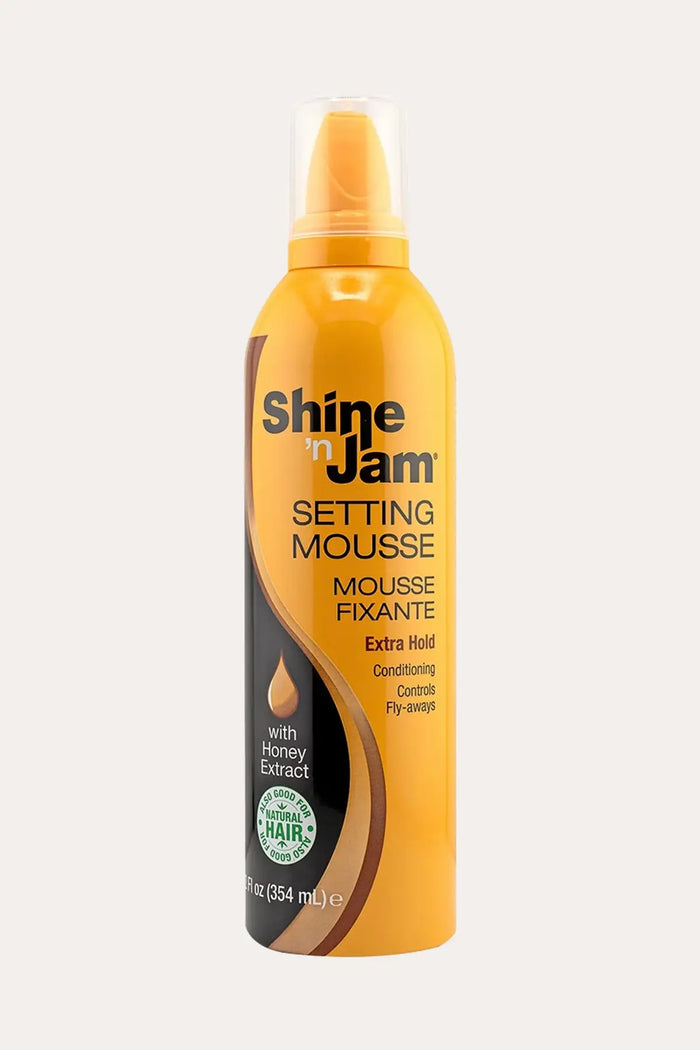 AMPRO SHINE N JAM EXTRA HOLD SETTING MOUSSE 12oz - BSW BEAUTY CANADA