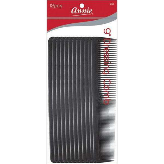 Annie Dressing Comb 9 Inch, 12 Count, Black