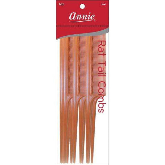 Annie Large Rat Tail Comb Set, 12 Count, Bone
