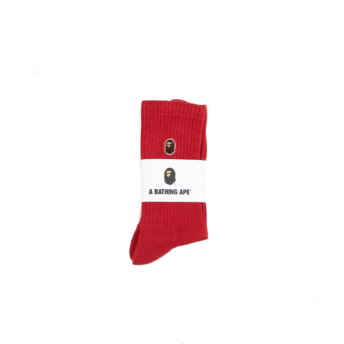 Ape Head One Point Socks (Red)