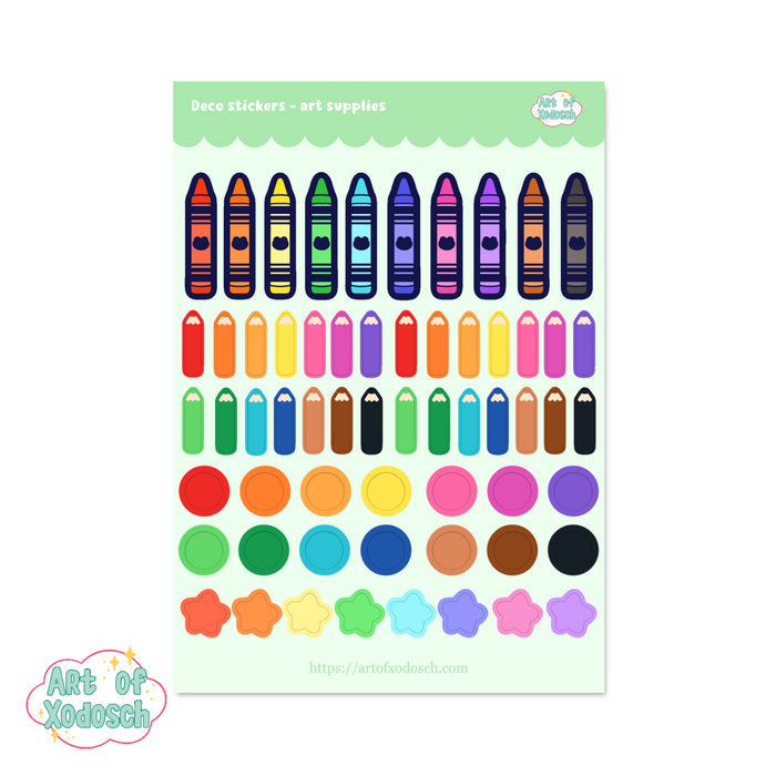 art supplies kawaii deco sticker sheet