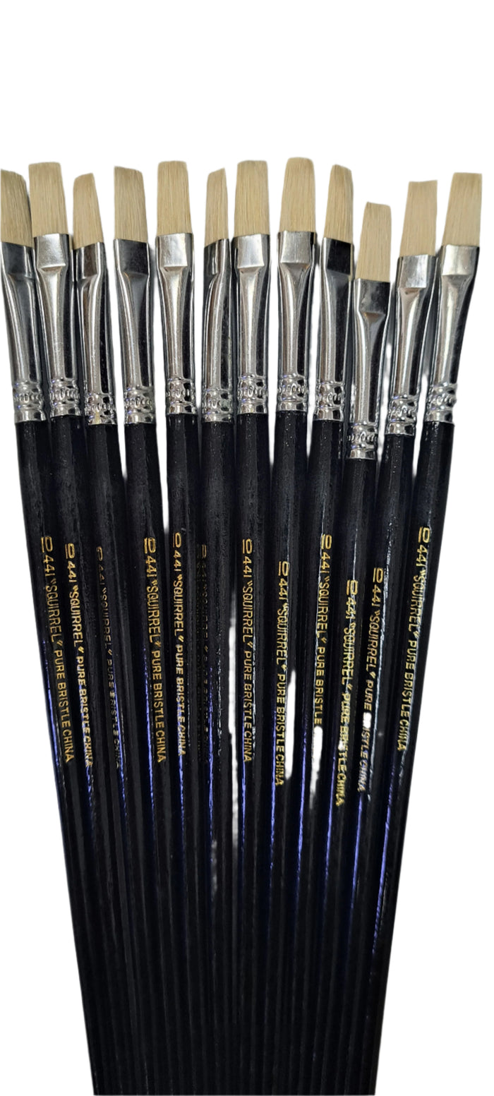 Artist Brushes White Bristle Flat shape #10 for oil and acrylic