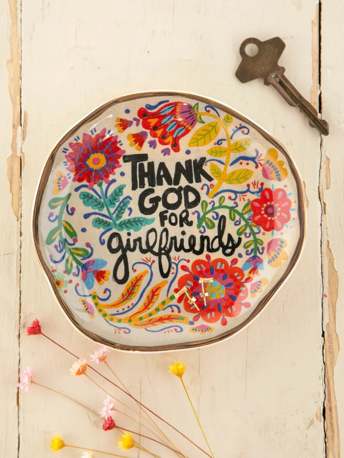 Artsy Trinket Dish - Thank God For Girlfriends-view 1