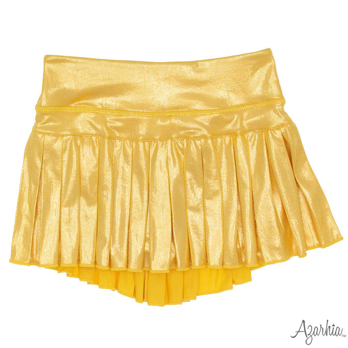 Azarhia Mini Pleated Skort-Gold Shimmer