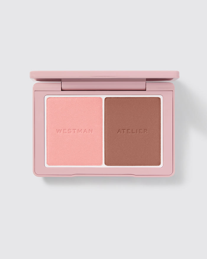 Powder Duos palette open showing the Coquette / Mimi shades.
