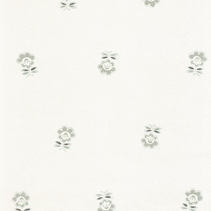Betty Sea Salt floral wallpaper, made to order with short lead times, manufactured in the USA