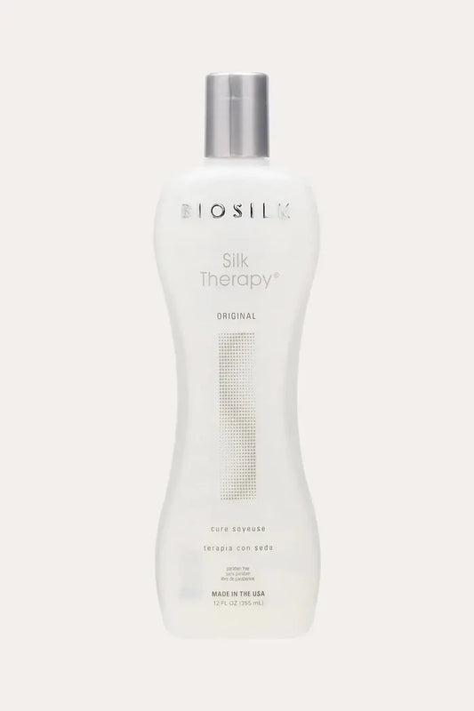 BioSilk Silk Therapy Original 12 FL OZ (355 mL) - Prevent Split Ends Hair Breakage with Weightless Formula, Cure Soyeuse Terapia Con Seda, Made in USA, White Bottle with Silver Cap