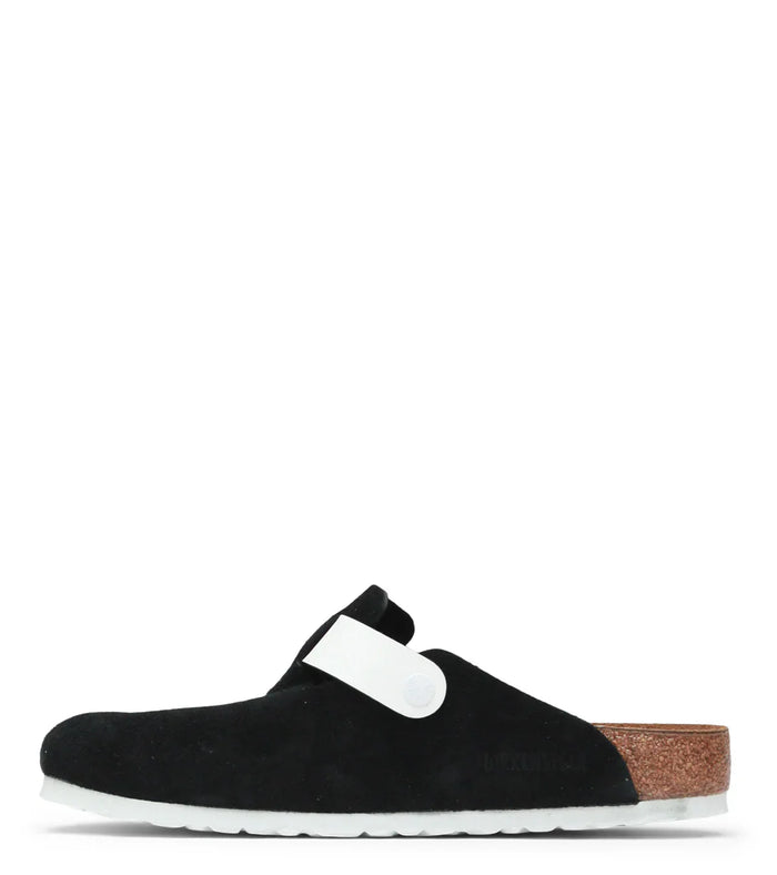 Birkenstock Boston Suede Black White