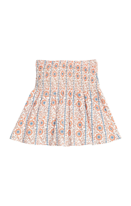 Bisby Shirred Circle Skirt-Viber Vines Orange