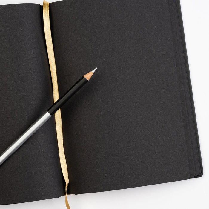 Blackwing Lab 05.13.25 Black Paper Notebook with Silver Pencil