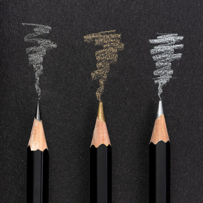 Blackwing Lab 05.13.25 Black Paper Notebook with color demonstration from the Lab 05.13.25 pencils