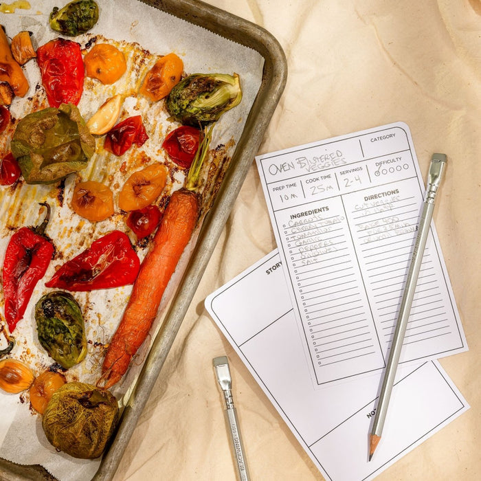 Blackwing Volume 140 culinary pencil with recipe and food