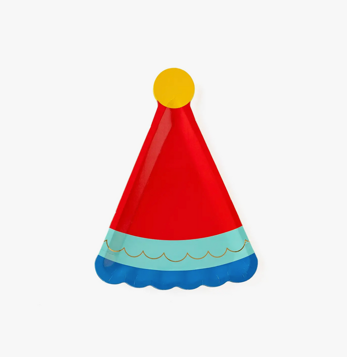 Blue Birthday Hat Shaped Plate