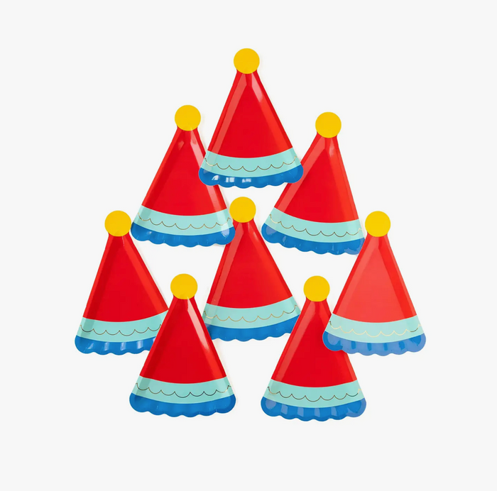 Blue Birthday Hat Shaped Plate