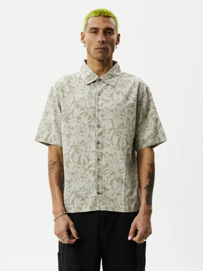 Bouquet - Recycled Short Sleeve Shirt | Olive Floral-Image 1