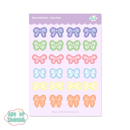 bow ties kawaii deco sticker sheet