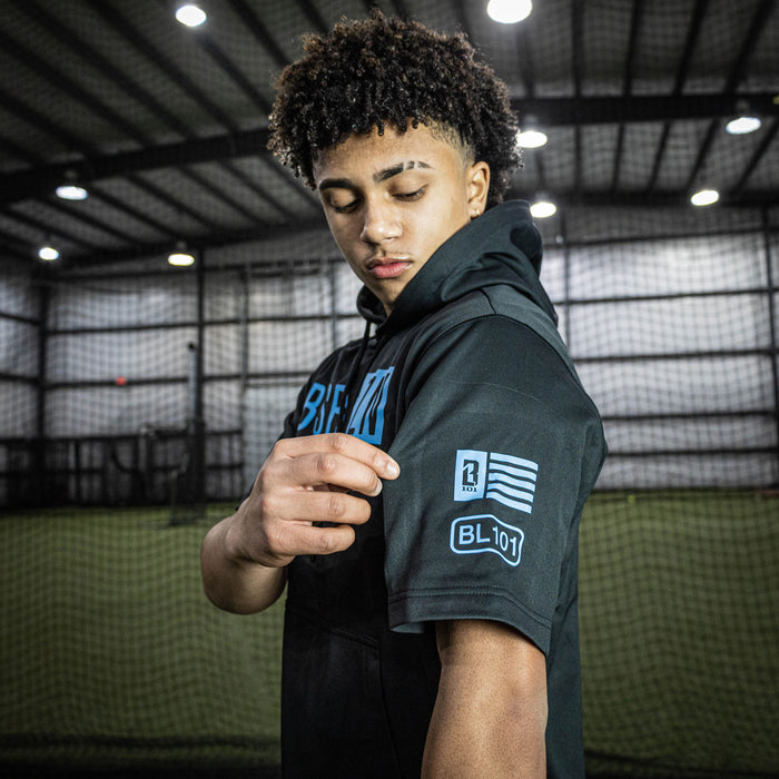 black baseball hoodie
