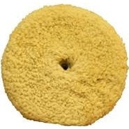 Yellow circular 7.5" buff and polish pad with grip back.