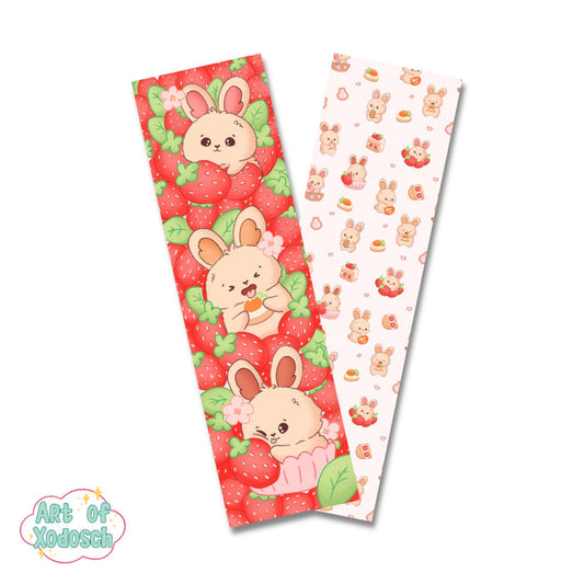 bunny strawberry bookmark