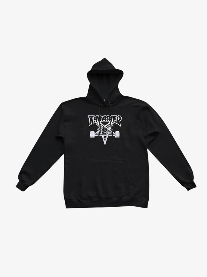 Buzo Thrasher Skategoat Niño Negro Blanco