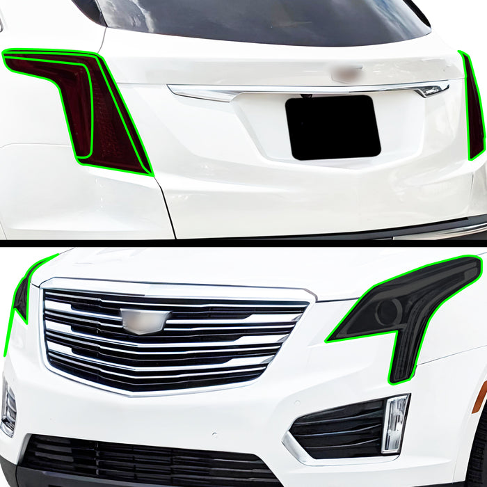 Full Headlight Taillight Precut Smoked PPF Tint Kit Film Overlay Fits Cadillac XT5 2017 - 2025 - Bogar Tech Designs