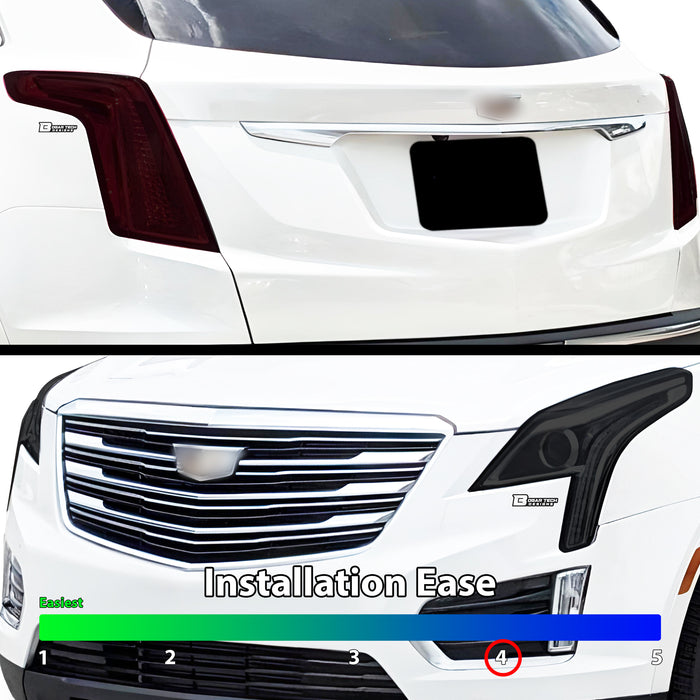 Full Headlight Taillight Precut Smoked PPF Tint Kit Film Overlay Fits Cadillac XT5 2017 - 2025 - Bogar Tech Designs