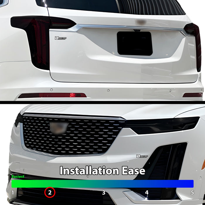 Full Headlight Taillight Precut Smoked PPF Tint Kit Film Overlay Fits Cadillac XT6 2020 - 2025 - Bogar Tech Designs