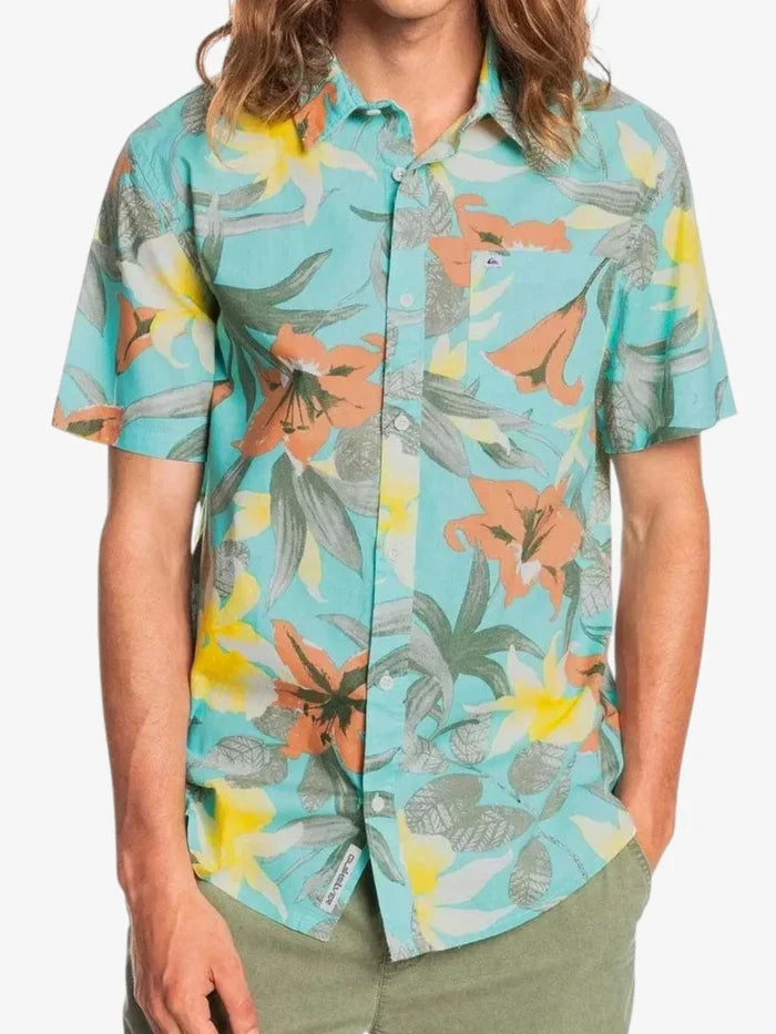Camisa Quiksilver Garden Path Celeste Print