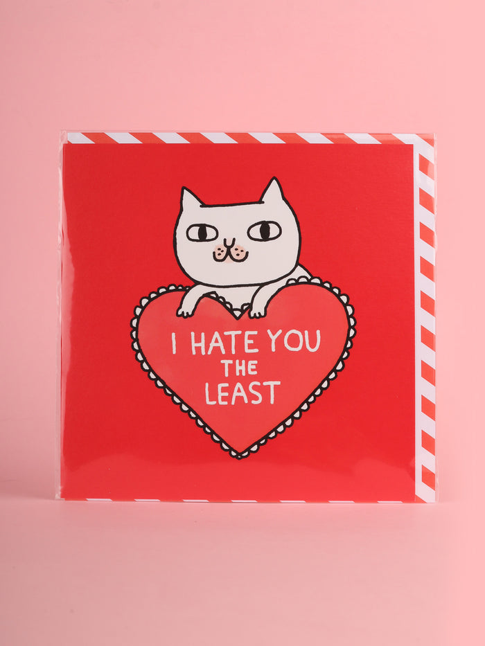 Card - I hate you the least | One Colour-Image 1