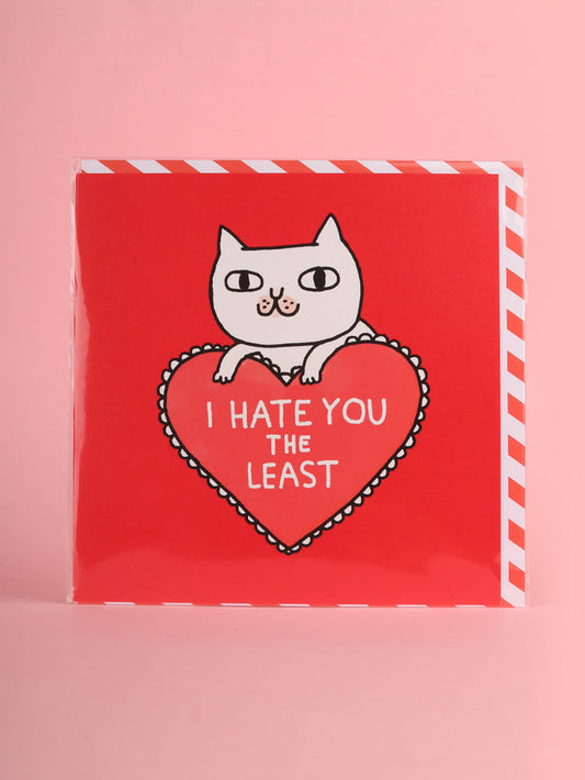 Card - I hate you the least | One Colour-Image 1