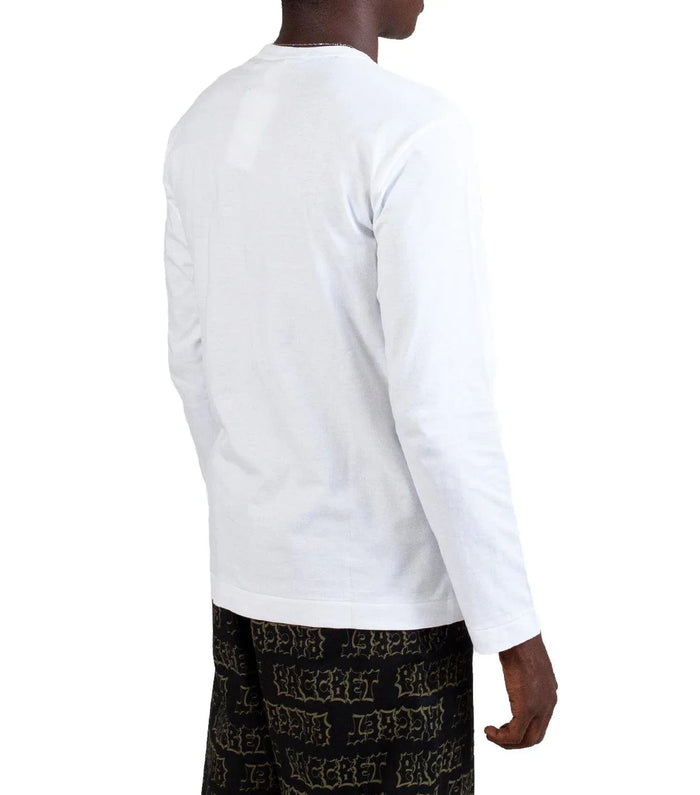 CdG PLAY Graphic Long Sleeve T-Shirt White | SOMEWHERE
