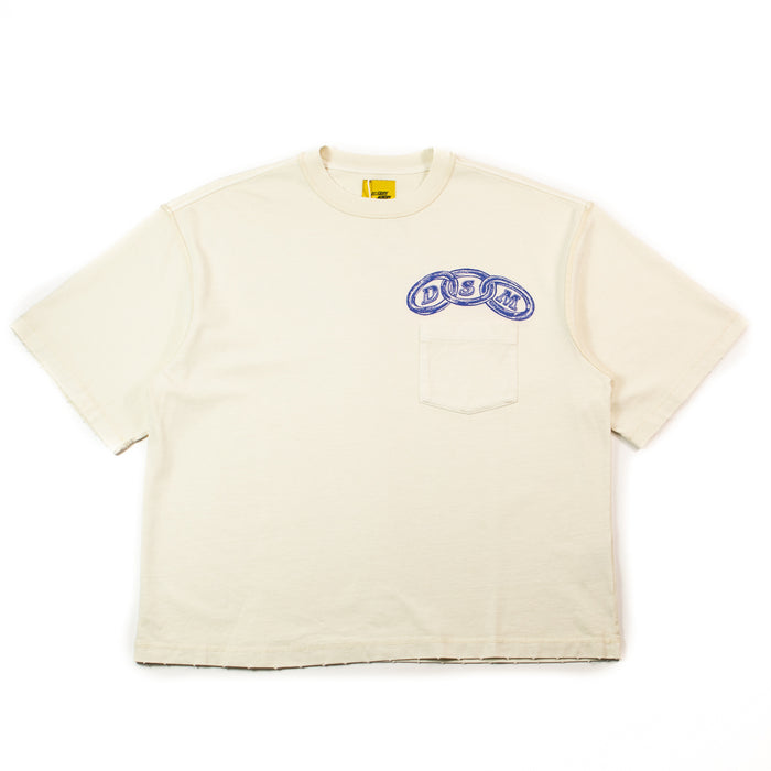 Chainlink Pocket Tee (Antique White/Blue)