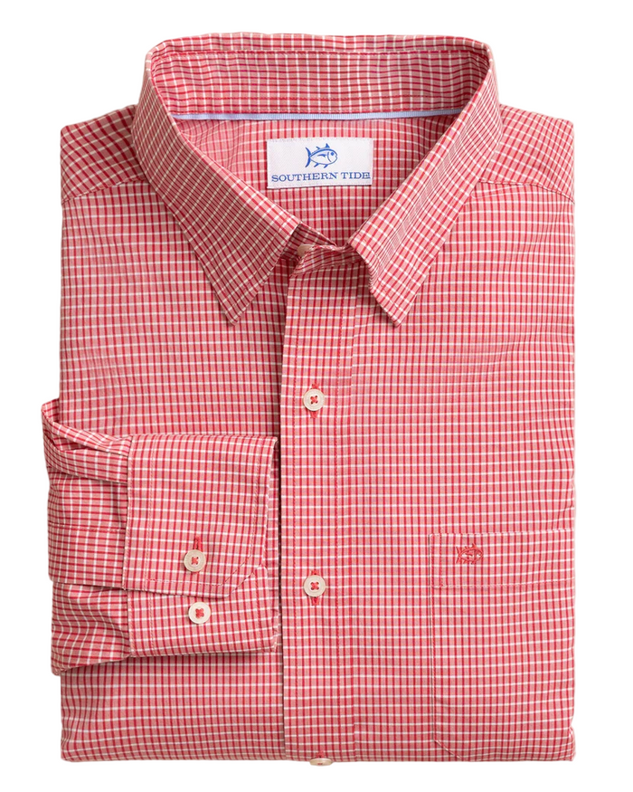 Charleston Crofton Plaid Sportshirt (Grenadine Red)