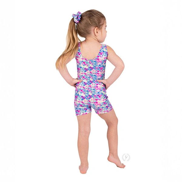 Child Shimmering Scallop Gymnastics Biketard