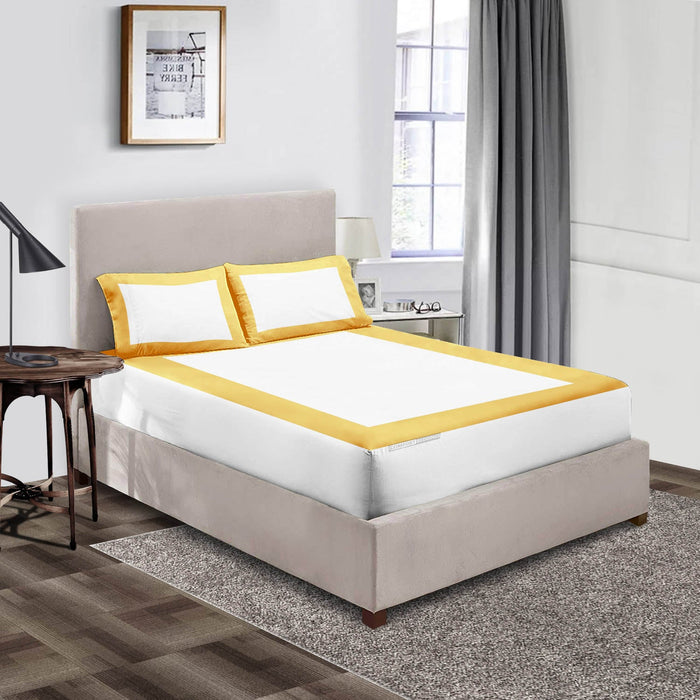 Classy Golden - white two tone fitted sheets