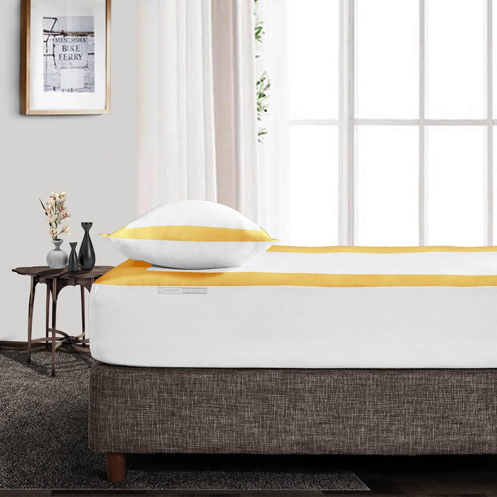 Classy Golden - white two tone fitted sheets