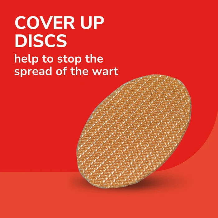 Cover-up wart removal discs for stopping spread of wart