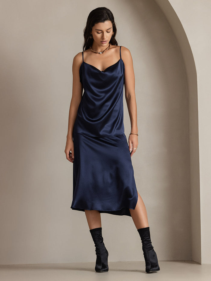 [Dark Blue] SilkSilky  Skirt 006