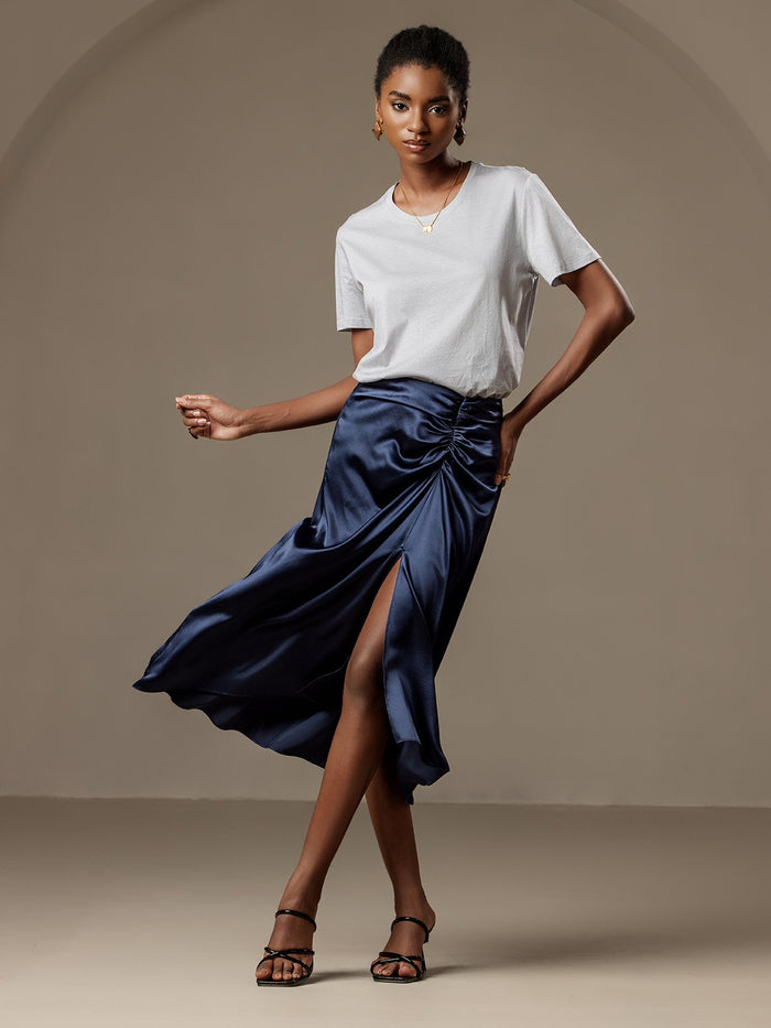[Dark Blue] SilkSilky  Skirt 004