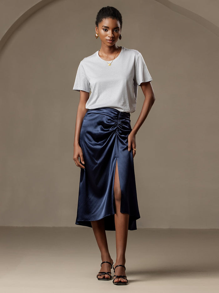 [Dark Blue] SilkSilky  Skirt 005