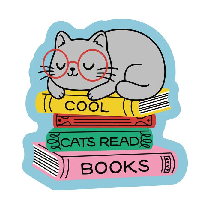 Cool Cats Read Books Sticker