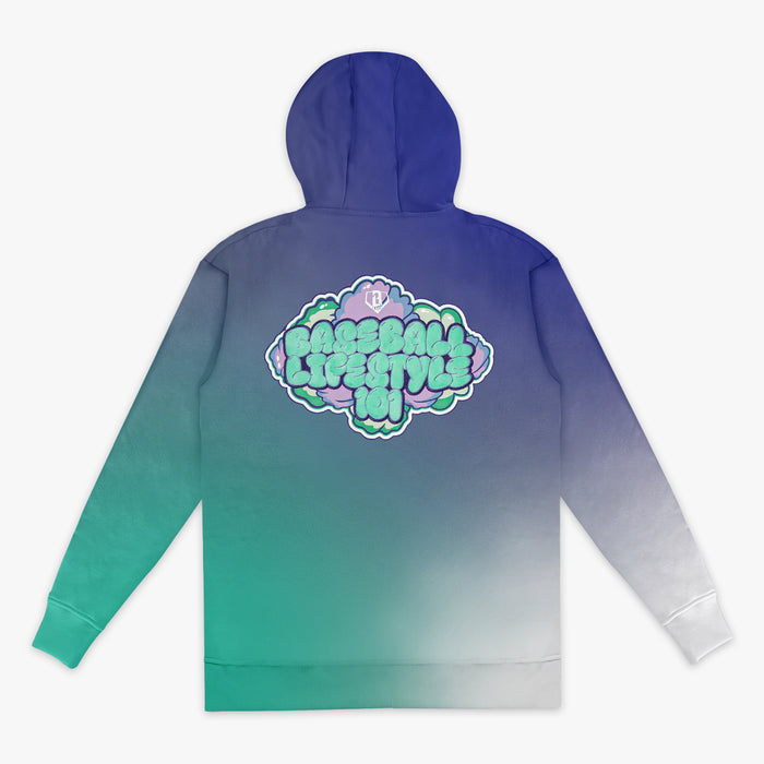 Cotton Candy Galaxy Grape hoodie — back view