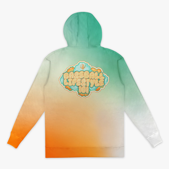 Cotton Candy Tangerine Freeze hoodie — back view