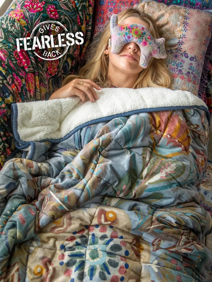 Cozy Weighted Blanket - Mandala Folk Garden-view 1