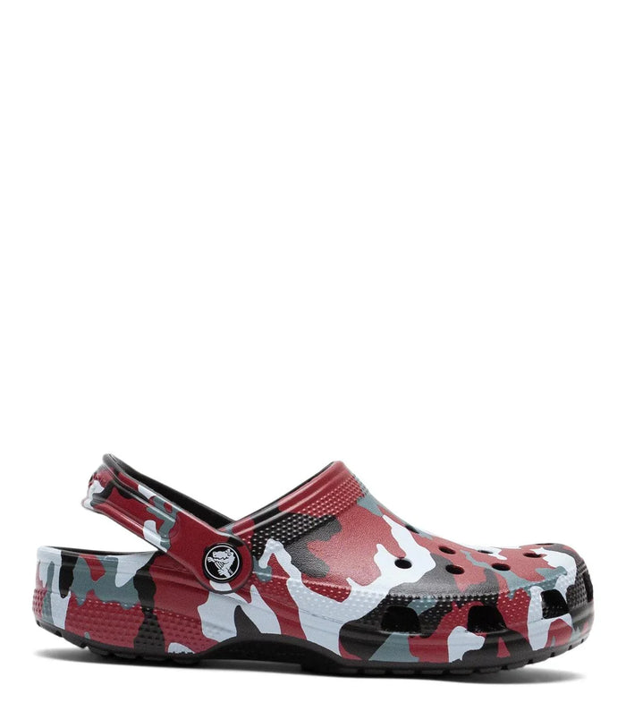 Crocs Classic Camo Clog Kid's Black Red | SOMEWHERE