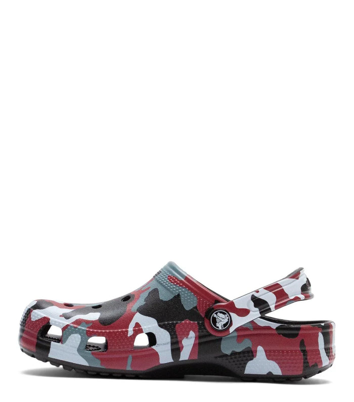 Crocs Classic Camo Clog Kid's Black Red | SOMEWHERE