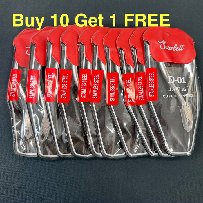 Cuticle Nippers - Stainless Steel - D01 Square Head - Jaw 16 or Jaw 14