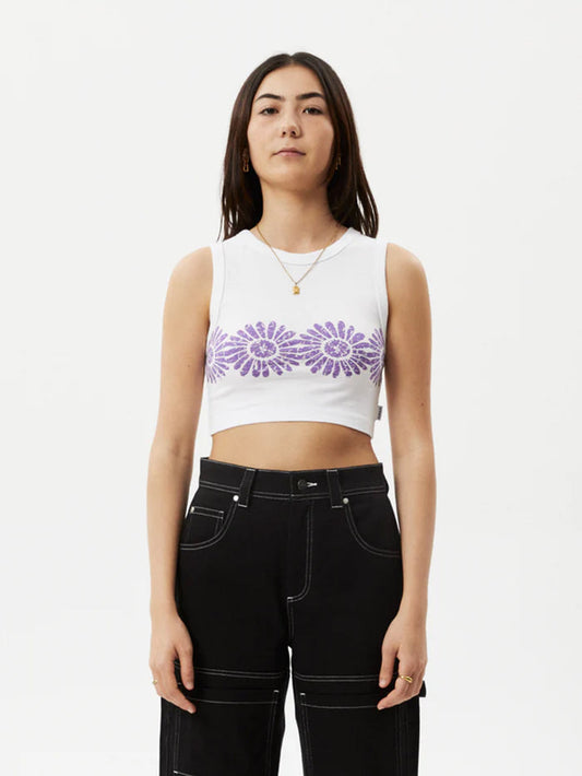 Daisy - Recycled Cropped Singlet | White-Image 1