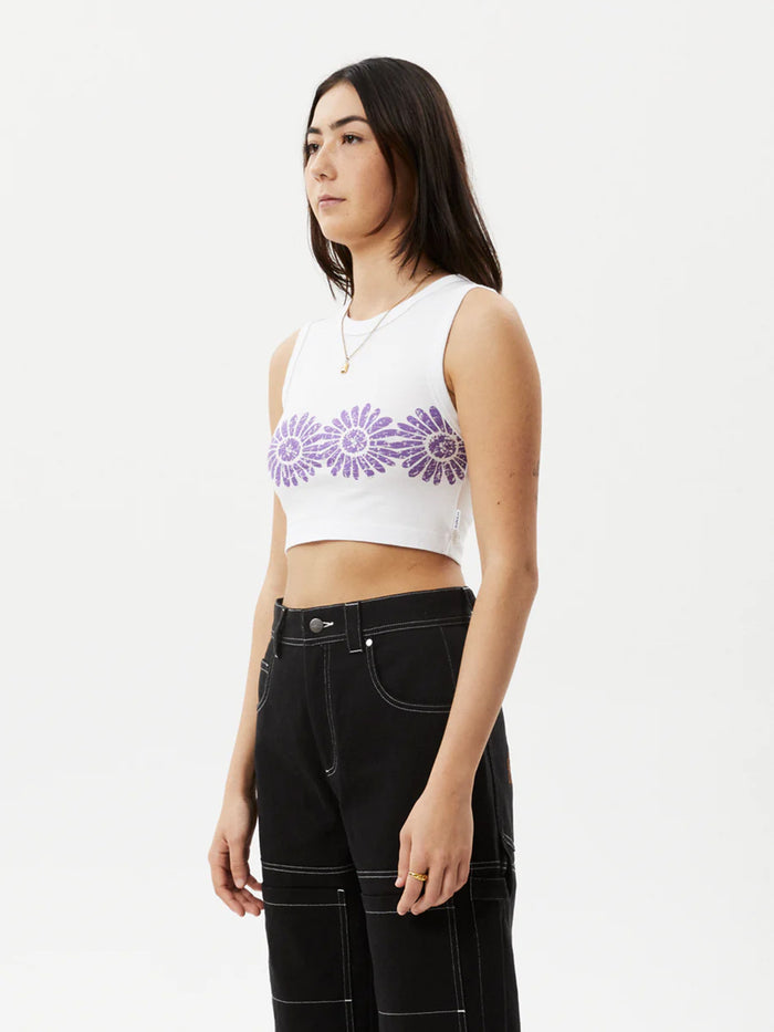 Daisy - Recycled Cropped Singlet | White-Image 2